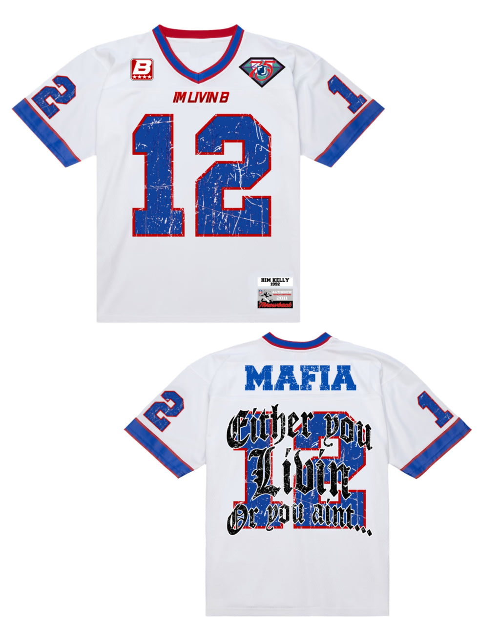 $39 Trap Bowl Jersey (HIM KELLY) White