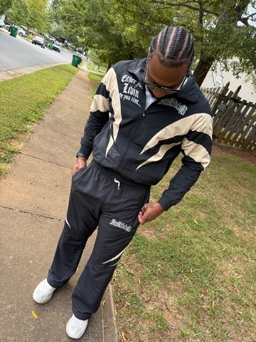 Retro Full Tracksuit (Black/Cream)