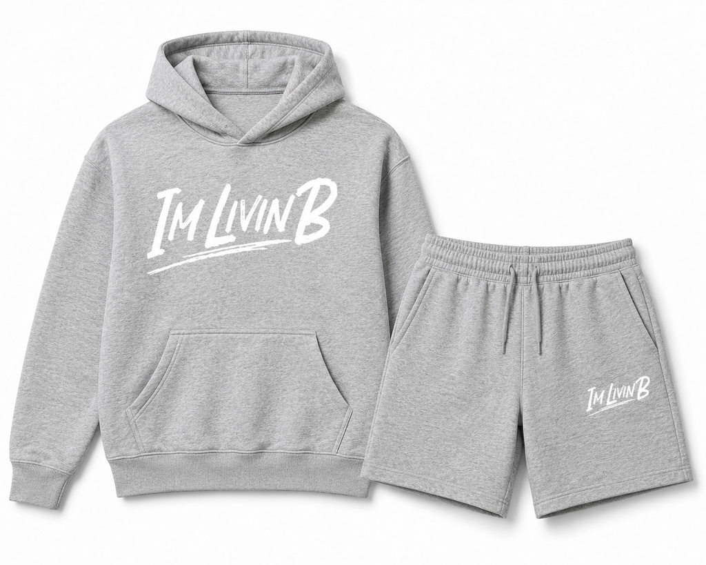 Script Hoody Short Set (Grey)