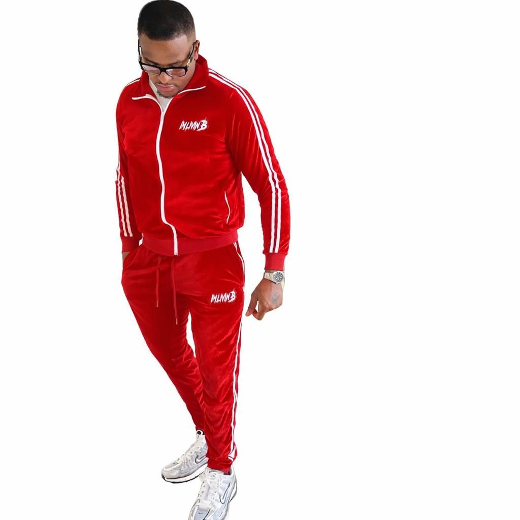 Velour Unisex Jogger Suit (Red)