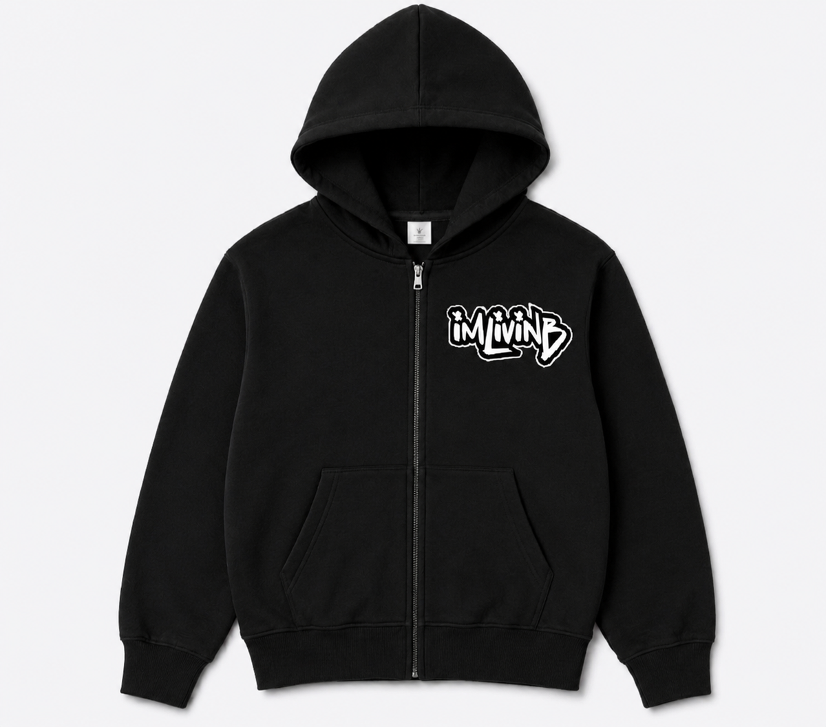 Graffiti Logo Zip Hoody Set Top Black (TOP Only) – ImLivinB