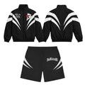 Retro Windbreaker Short Set 2.0 (Black)