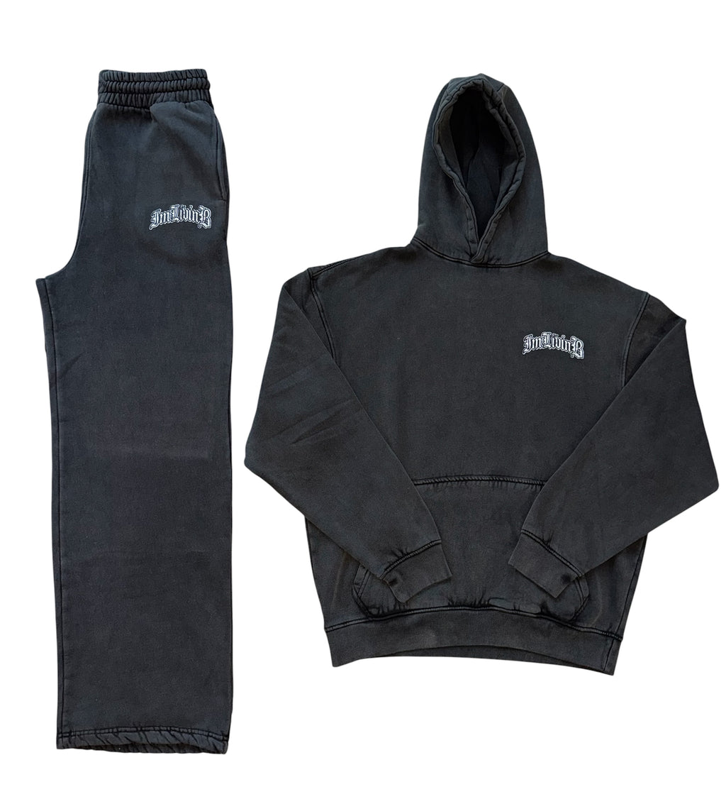 Acid Wash Wide Leg Sweatsuit