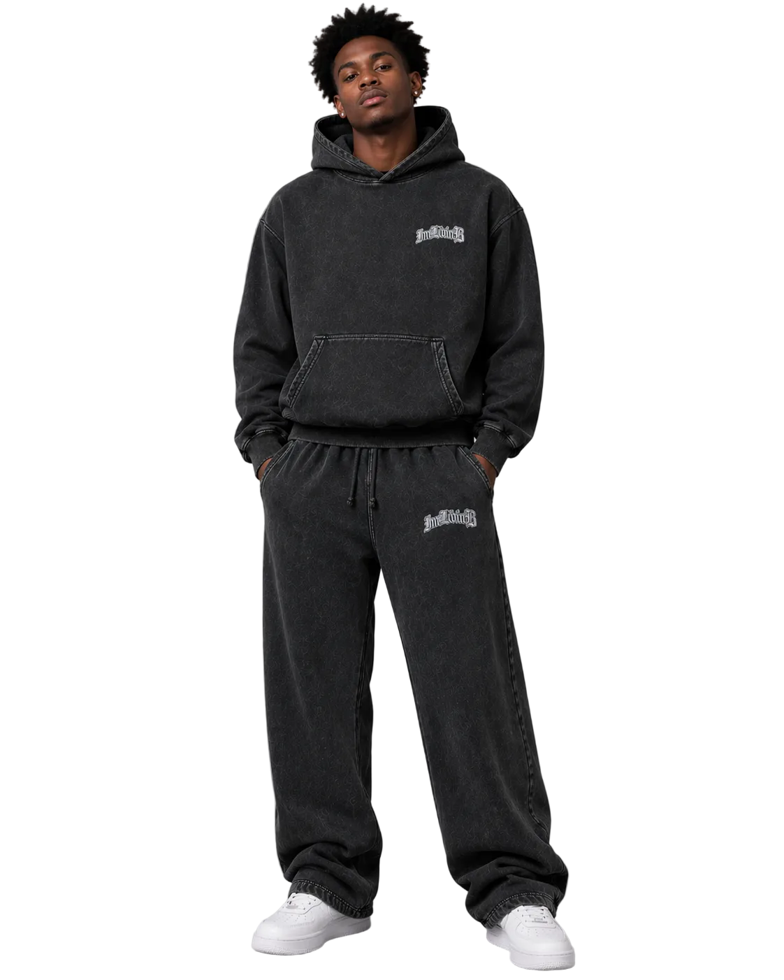 Acid Wash Wide Leg Sweatsuit