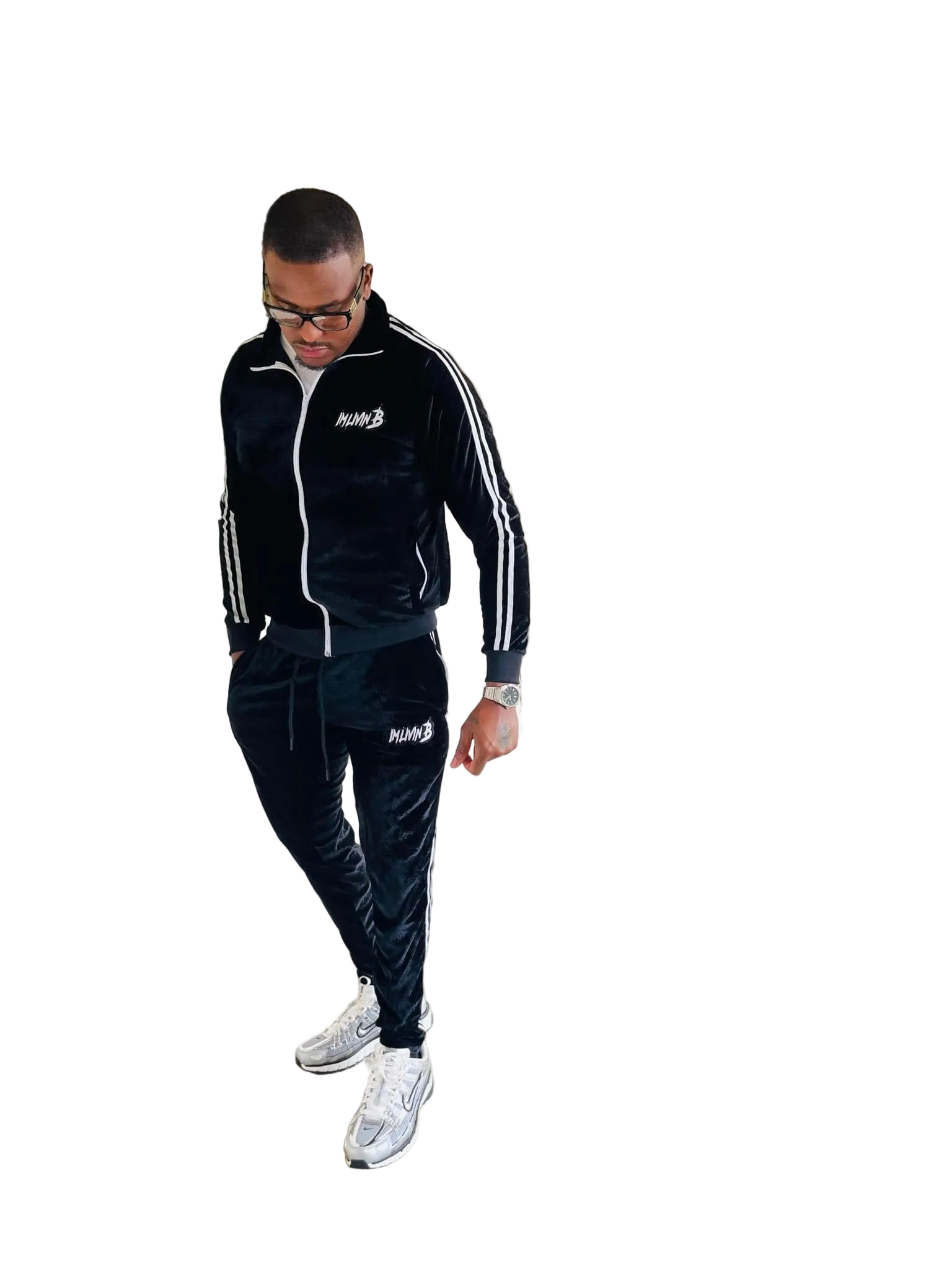 Velour Unisex Jogger Suit (Black)