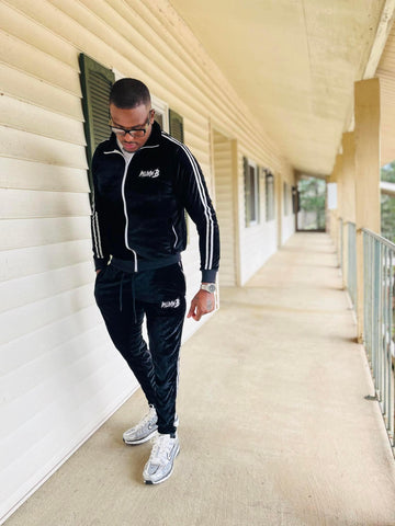 Velour Unisex Jogger Suit (Black)