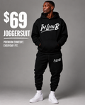 $69 Script Logo Joggersuit (Black/White)