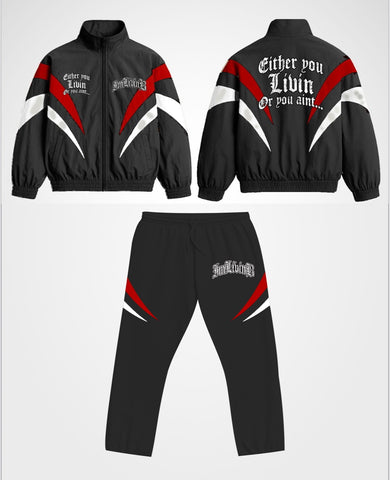 Retro Full Tracksuit (Blk/Red