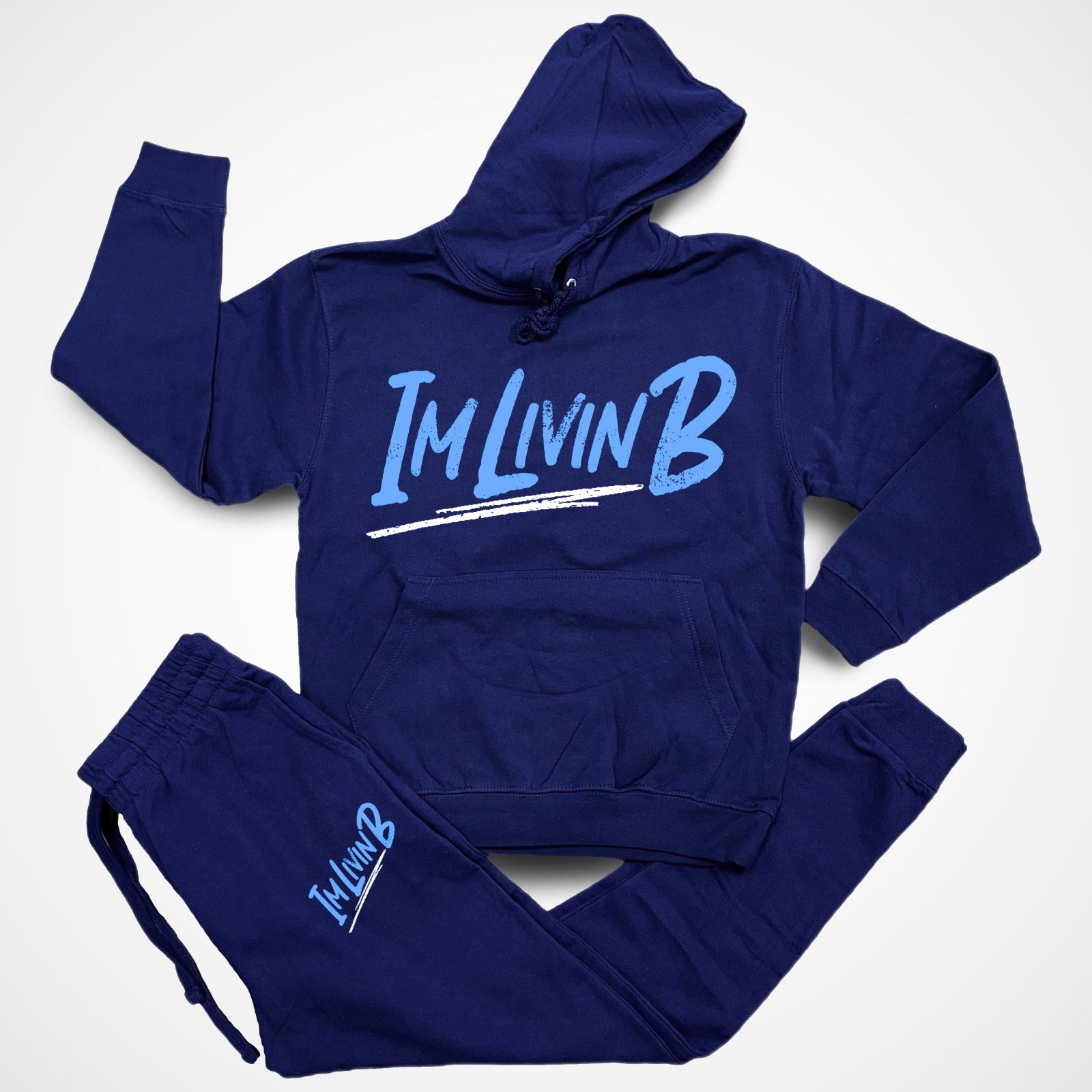 $59 Script Logo Joggersuit (Navy/SkyBlue/White)
