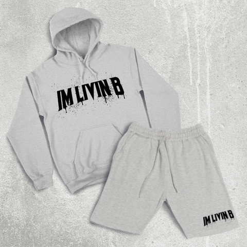 Hoody Short Set (Heather Grey)