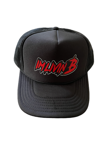 3D Logo Logo Trucker Hat (Black/Red)
