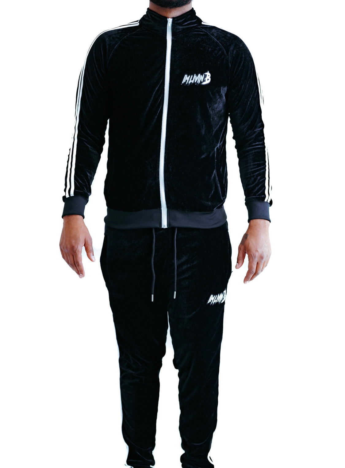 Velour Unisex Jogger Suit (Black)