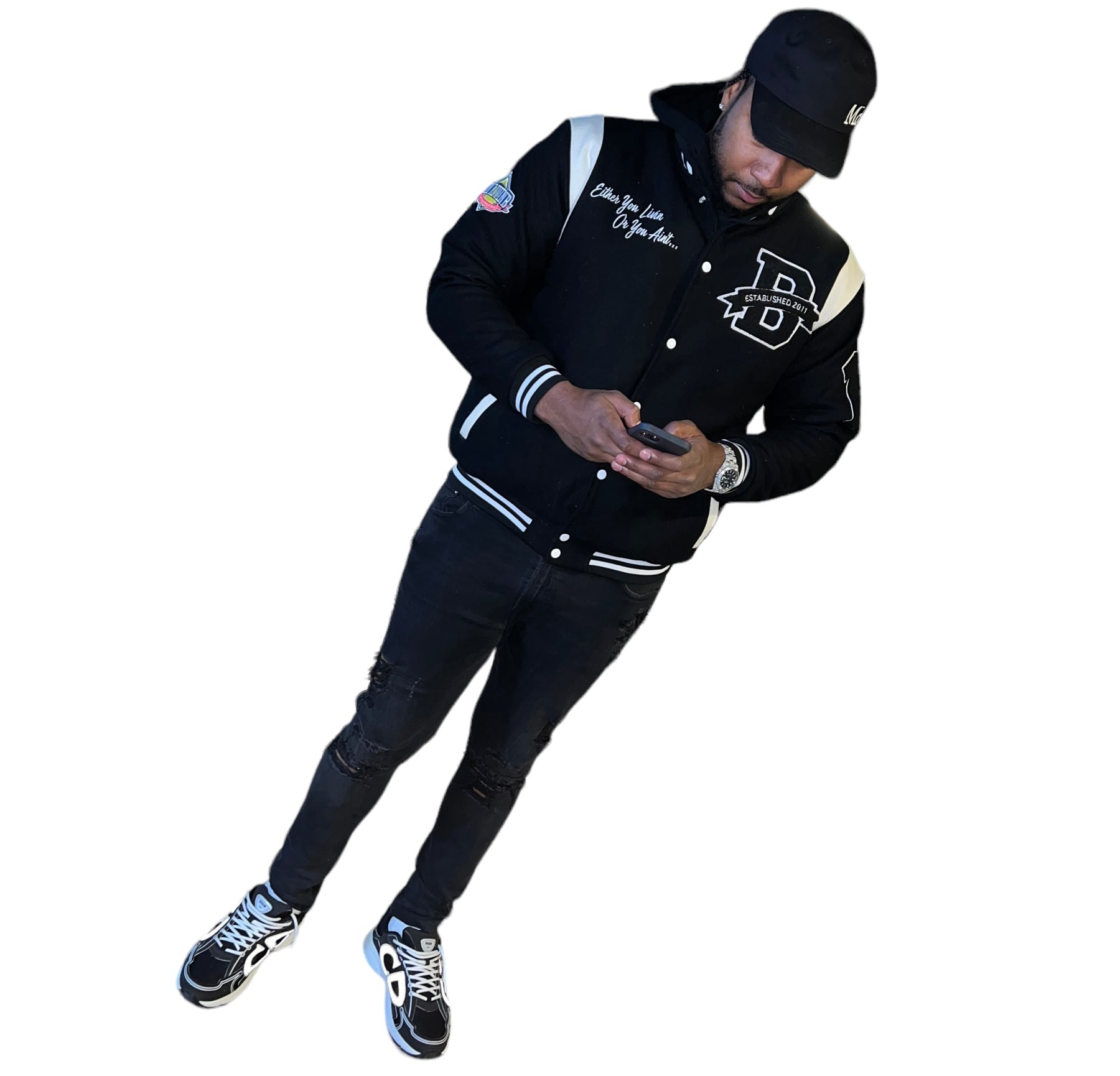 Heavyweight Letterman Jacket (Black)