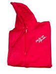 Slogan Zip Up Hoody (Red)