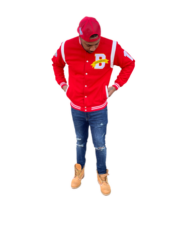 Legacy Heavyweight Letterman Jacket (Red)