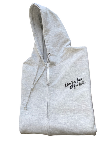 Slogan Zip Up Hoody (Heather Grey)