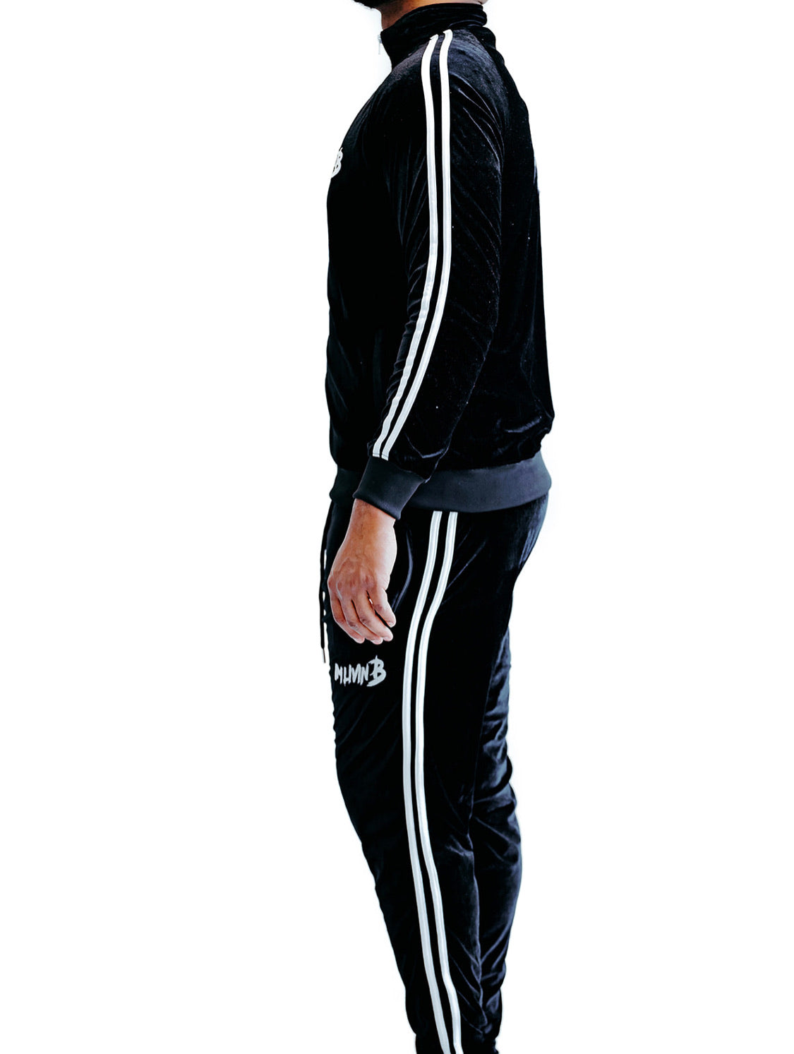 Velour Unisex Jogger Suit (Black)